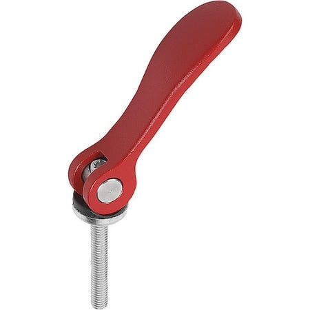 Cam Lever Size: 2 M08X25, A=96, B=33, 3, Aluminum Red RAL 3003 Powder-Coated, Comp: Steel MPN:K0005.2501408X25