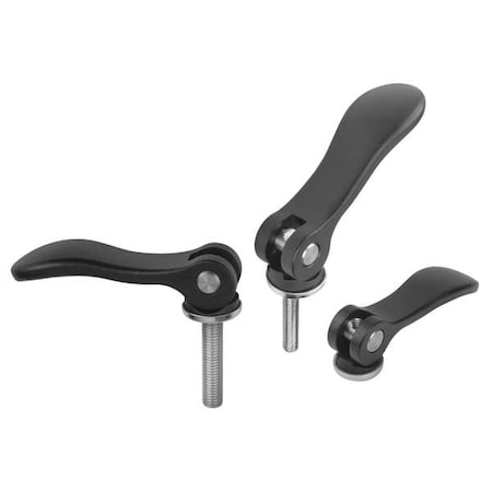 Cam Lever Adjustable S2 M08X50, A=96, B=33, 3, Aluminum Black Powder-Coated, Comp: Stainless Steel MPN:K0006.2511108X50