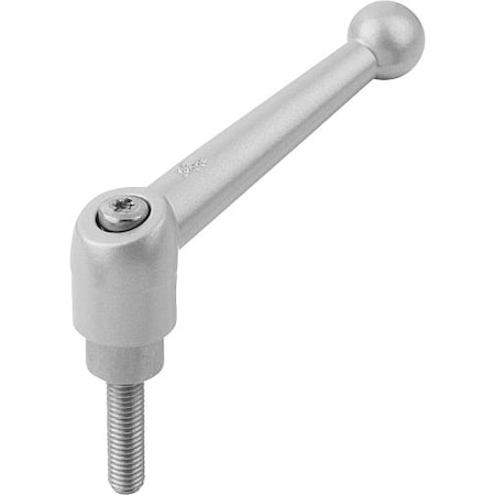 Adjustable Handle, Size: 2 1/4-20X60 Zinc, Silver Metallic, Comp: Stainless Steel MPN:K0117.2A23X60