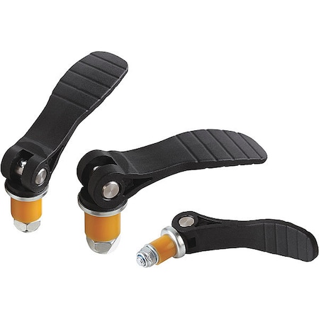 Cam Lever, Elastomer Expansion, Sz. 1, Dia. 12 mm, Handle 71, 5 mm, Polyamide Black, Stainless Steel MPN:K0118.121112X12