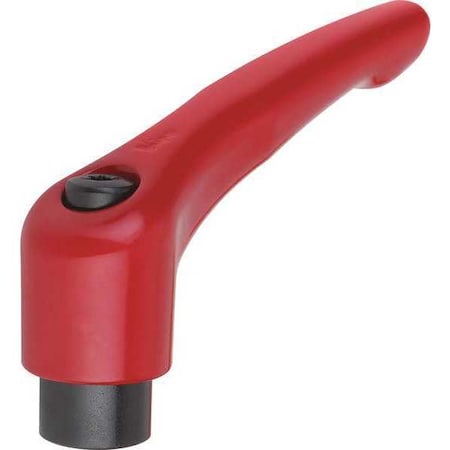 Adjustable Handle, Modern Design, Sz. 0, 1/4-20, Die Cast Zinc Red RAL 3003, Comp: Steel MPN:K0122.0A227