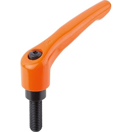 Adjustable Handle, Modern Design, Sz. 3, 5/16-18X45, Die Cast Zinc Orange RAL 2004, Comp: Steel MPN:K0122.3A32X45