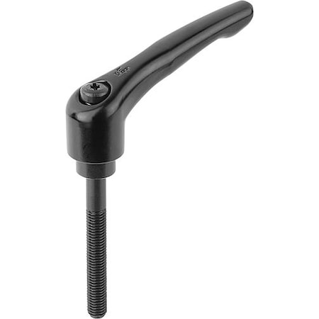 Adjustable Handle, Modern Design, Sz. 4, M12X70, Die Cast Zinc Black Satin, Comp: Steel MPN:K0122.4121X70