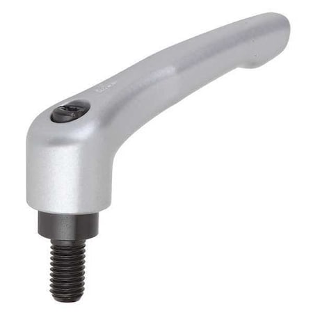 Adjustable Handle, Modern Design, Sz. 4, M12X30, Die Cast Zinc Silver Metallic, Comp: Steel MPN:K0122.4123X30