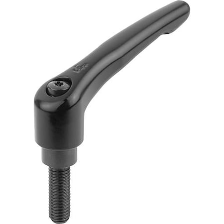 Adjustable Handle, Modern Design, Sz. 4, 3/8-16X45, Die Cast Zinc Black Satin, Comp: Steel MPN:K0122.4A41X45