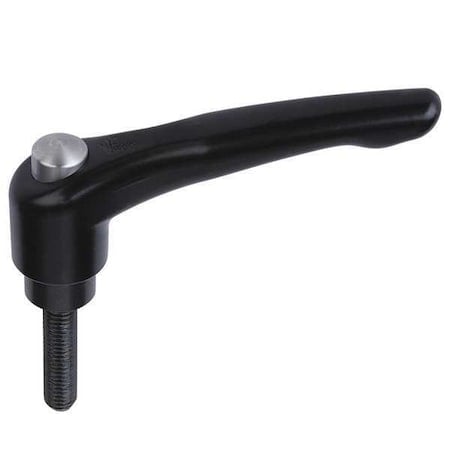 Adjustable Handle, Mod. Design, Protective Cap Sz. 2, 1/4-20X60, Cast Zinc Black Satin, Comp: Steel MPN:K0122.92A21X60