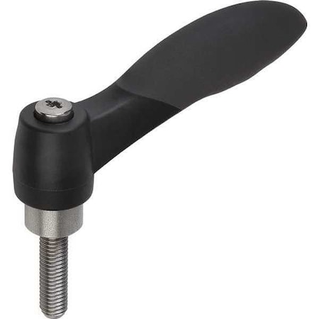 Adjustable Handle, Soft Touch, Size: 1 M05X20 Plastic, Black RAL 7021, Comp: Stainless Steel MPN:K0126.10501X20