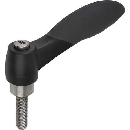 Adjustable Handle, Soft Touch, Size: 3 3/8-16X25 Plastic, Black RAL 7021, Comp: Stainless Steel MPN:K0126.3A401X25