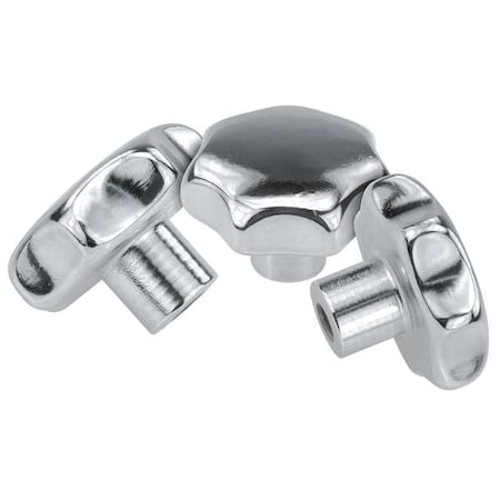 Star Grip, Form: E, Tapped Blind Hole, DIN 6336, D=M08, D1= 40, H=26, Stainless Steel Polished MPN:K0150.540082