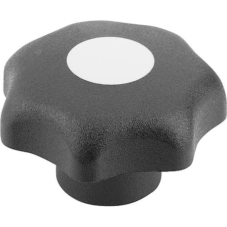 Star Grip, DIN 6336 Similar, D=M06, D1= 32, Tapped Bushing, Steel, Black Plastic, Cap: Gray MPN:K0155.2065