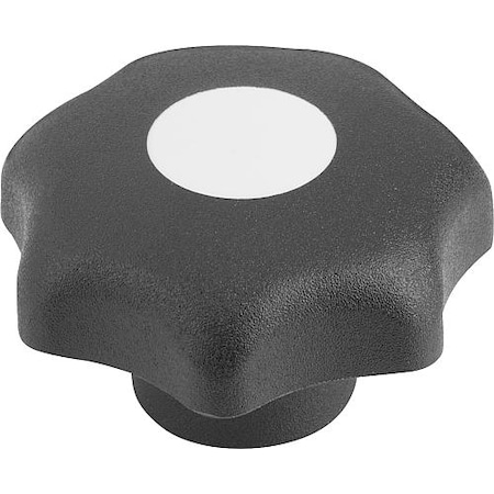 Star Grip, DIN 6336 Similar, D=0, 188, D1= 25, Drilled Through, Entirely Plastic, Black, Cap: Gray MPN:K0155.3CL5