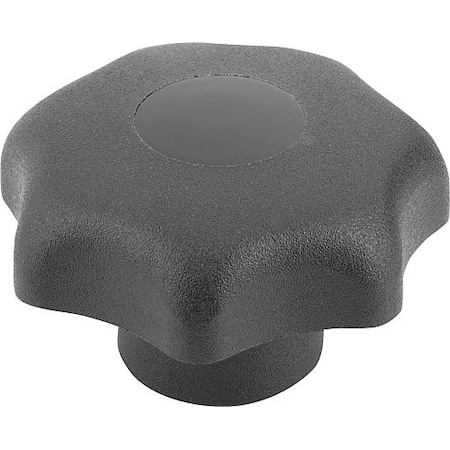 Star Grip, DIN 6336 Similar, D=0, 25, D1= 32, Drilled Through, Entirely Plastic, Black, Cap: Black MPN:K0155.3CM