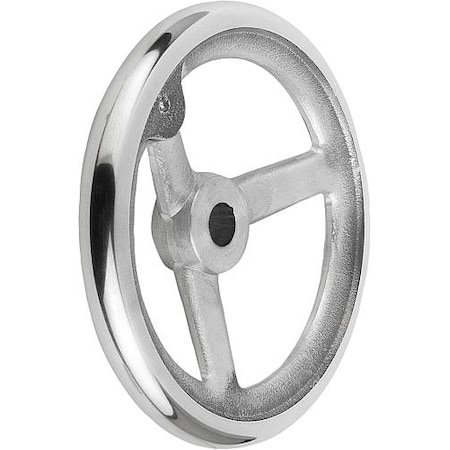 Handwheel, DIN 950, Aluminum 3-spoke, Diameter= 180 mm, Bore D2= 16 mm, Without Grip MPN:K0160.0180X16