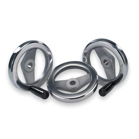 2-Spoke Handwheel, Aluminum, Diameter D1= 100 mm, Bore Dia. D2= 0.5