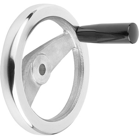 2-Spoke Handwheel, Aluminum, Diameter D1= 100 mm, Bore Dia. D2= 12 mm, Fixed Grip, Thermoset MPN:K0162.2100X12