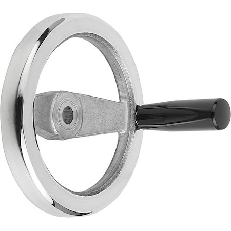 2-Spoke Handwheel, Aluminum, Diameter D1= 80 mm, Bore Dia. D2= 10 mm, Revolving Grip, Thermoset MPN:K0162.4080X10