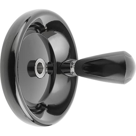 Disc Handwheel, Thermoset, Hub Steel, Diameter D1= 100 mm, Form E Reamed Bore D2= 10 mm, Revol. Grip MPN:K0164.1100X10