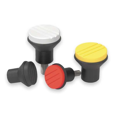 Mushroom Knob, Thermoplastic, Size: 3, D= 5/16-18, D1= 33, Comp: Stainless Steel, Cap: Black MPN:K0251.0A3