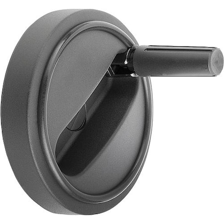 Handwheel, Thermoplastic, Diameter D1= 125 mm, Reamed Bore D2= 12 mm, Size: 3, With Folding Grip MPN:K0258.312512
