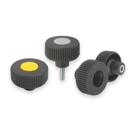 Knurled Knob Size: 3, D1= 63 D=M10X30, Form: L, Thermoplastic Black, Comp: Steel, Cap: Black MPN:K0260.5310X30