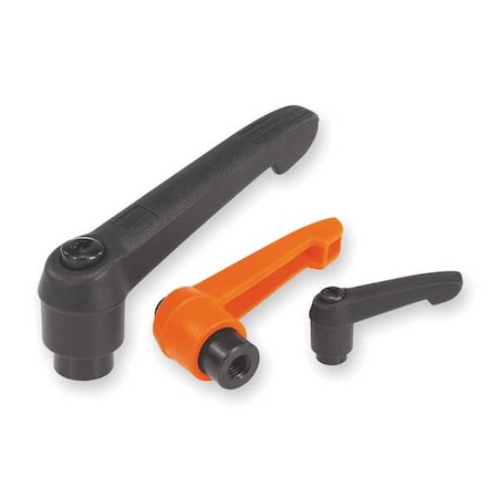 Adjustable Handle Size: 1, M06, Plastic, Black RAL 7021, Comp: Steel MPN:K0269.1061
