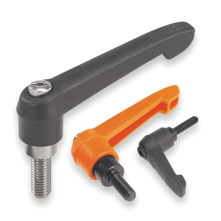 Adjustable Handle, Size: 2, 5/16-18X30, Plastic, Black RAL 7021, Comp: Steel MPN:K0269.2A31X30