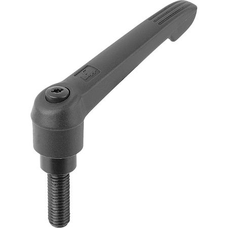 Adjustable Handle Size: 5, M12X40, Plastic, Black RAL 7021, Comp: Steel MPN:K0269.5121X40