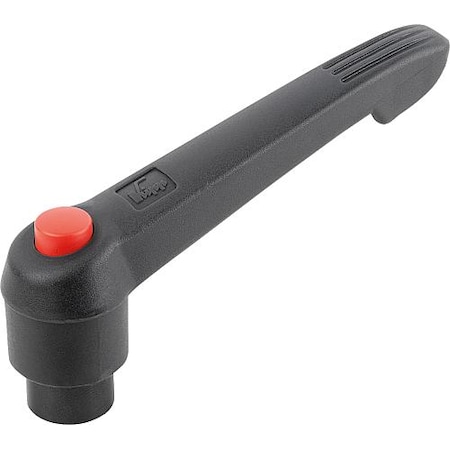 Adjustable Handle With Push Button, Size: 1, M06, Plastic Black, Comp: Steel, Button: Red MPN:K0269.71106
