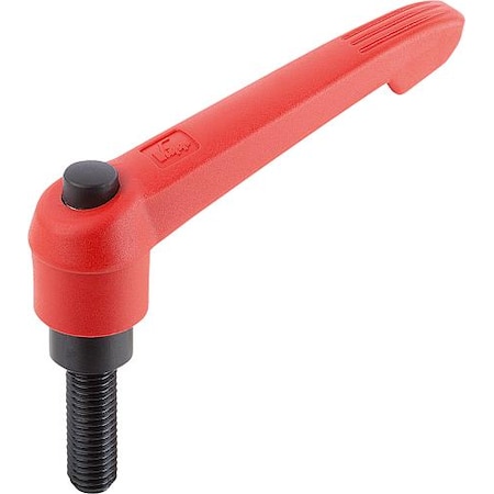 Adjustable Handle With Push Button, Size: 1, M05X30, Plastic Red, Comp: Steel, Button: Black MPN:K0269.73105X30