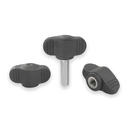 Wing Grip, Mini, D=M08X40 A=28, H=15, Form: L, Plastic Black, Comp: Steel, Blue-Passivated MPN:K0274.008X40