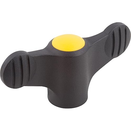 Wing Grip D=1/4-20 A=50, H=24, Form: K, Plastic Black, Comp: Stainless Steel 1.4305 MPN:K0274.01A27