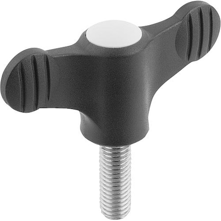 Wing Grip D=M10X20 A=75, H=35, 6, Form: L, Plastic Black, Comp: Stainless Steel 1.4305 MPN:K0274.02105X20