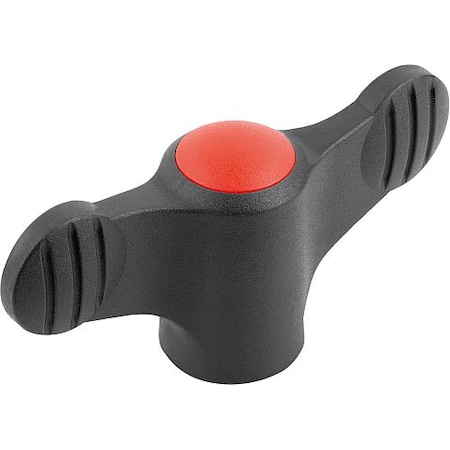 Wing Grip D=M05 A=38, H=18, Form: K, Plastic Black, Comp: Stainless Steel 1.4305 MPN:K0274.09056