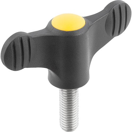 Wing Grip D=M05X30 A=38, H=18, Form: L, Plastic Black, Comp: Stainless Steel 1.4305 MPN:K0274.09057X30