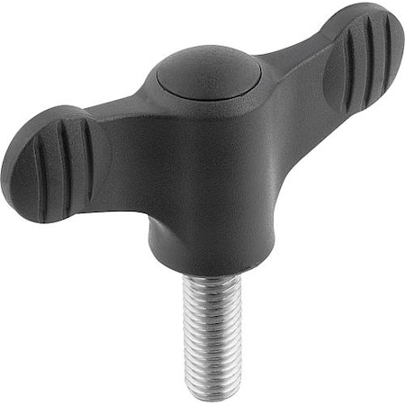 Wing Grip D=M05X30 A=38, H=18, Form: L, Plastic Black, Comp: Stainless Steel 1.4305 MPN:K0274.0905X30