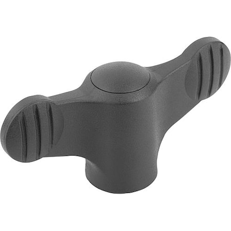 Wing Grip D=10-32 A=38, H=18, Form: K, Plastic Black, Comp: Stainless Steel 1.4305 MPN:K0274.09A1