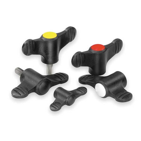Wing Grip, Mini, D=10-32 A=28, Form: K, Plastic Black, Comp: Brass MPN:K0274.0A1