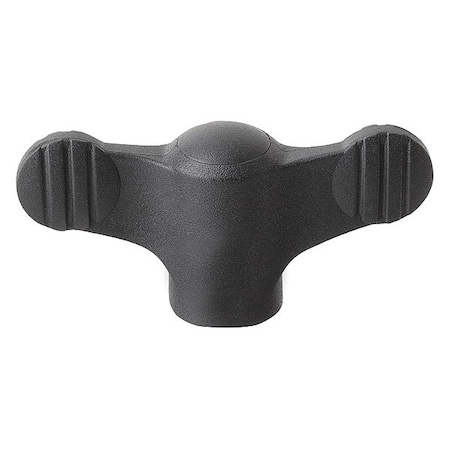 Wing Grip D=1/4-20 A=50, H=24, Form: K, Plastic Black, Comp: Steel, Blue-Passivated, Cap: Black MPN:K0274.1A2