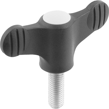 Wing Grip D=M10X20 A=75, H=35, 6, Form: L, Plastic Black, Comp: Steel, Blue-Passivated MPN:K0274.2105X20