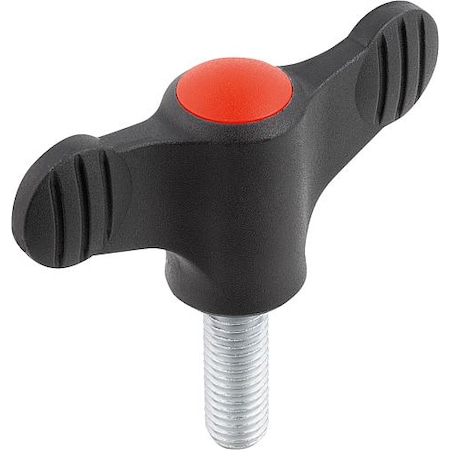 Wing Grip D=M10X30 A=75, H=35, 6, Form: L, Plastic Black, Comp: Steel, Blue-Passivated MPN:K0274.2106X30