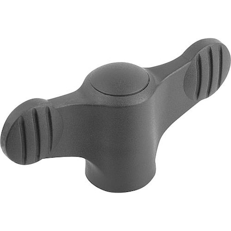 Wing Grip D=10-32 A=38, H=18, Form: K, Plastic Black, Comp: Steel, Blue-Passivated, Cap: Black MPN:K0274.9A1