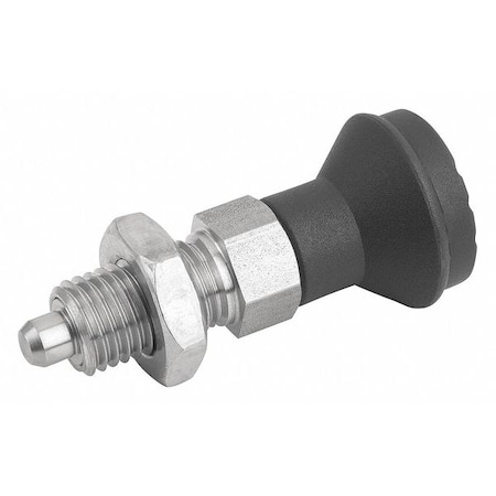 Indexing Plunger D1= M10X1, D=5, Style B, Non-Lockout w Locknut, Stainless Steel Hardened MPN:K0339.02105