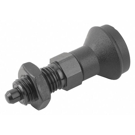 Indexing Plunger D1= M16X1, 5, D=8, Style B, Non-Lockout w Locknut, Steel Hardened, Knob Plastic MPN:K0339.2308