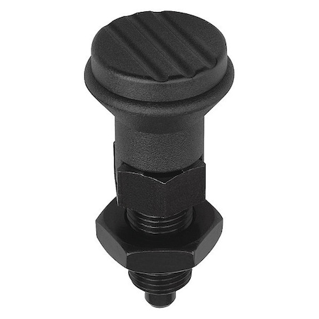 Indexing Plunger D1= 1/2-13, D=6, Style D, Lockout Type w Locknut, Steel Hardened, Knob Plastic MPN:K0339.4206A5