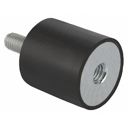 Rubber Buffer, Natural Rubber Shore 55A, 120 N Max, M4, cylindrical, external and internal threads MPN:K0568.01501555