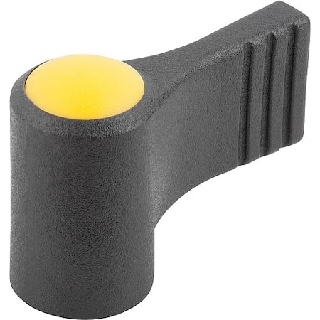 Wing Grip, One-Sided, Size: 2 D=M10, A=37, 5, H=36, Form: K, Body Black, Cap Yellow, Stainless Steel MPN:K0608.02107