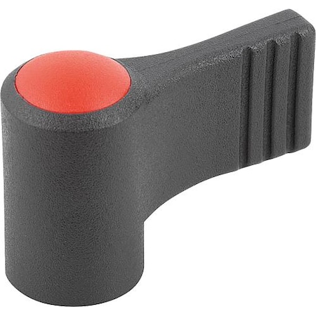 Wing Grip, One-Sided, Size: 9 D=M06, A=22, H=18, Form: K, Body Black, Cap Red, Stainless Steel MPN:K0608.09066