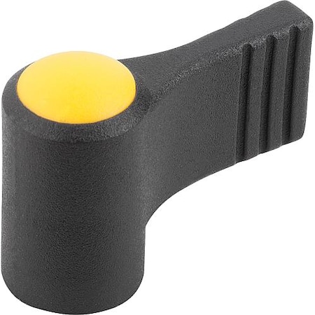 Wing Grip, One-Sided, Size: 2 D=M08, A=37, 5, H=36, Form: K, Body Black, Cap Yellow, Comp: Steel MPN:K0608.2087