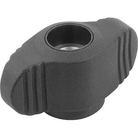 Wing Grip, Mini, D=M05 Tapped Through Thread, A=28, H=14, 3, Form: D, Thermoplastic Black MPN:K0658.10005
