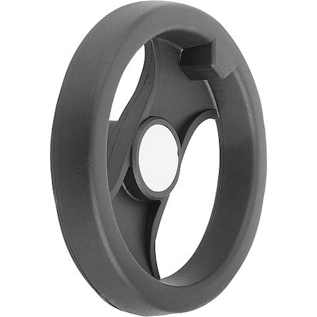 2-Spoke Handwheel, PA Plastic, Steel Bushing, Diameter D1= 346 mm, Bore D2= 20 mm, Without Grip MPN:K0725.0345X20